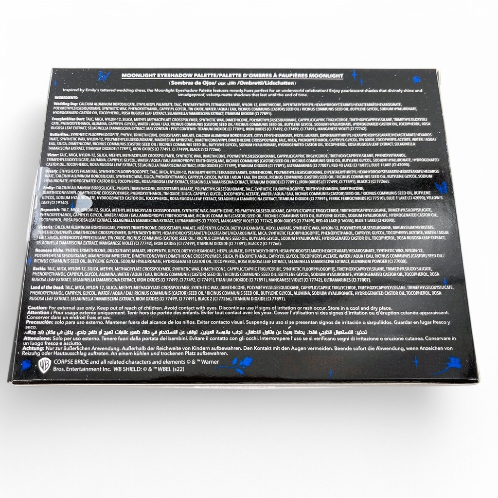 Tim Burton's Corpse Bride Moonlight Eyeshadow Palette Sheglam 12 Shades
