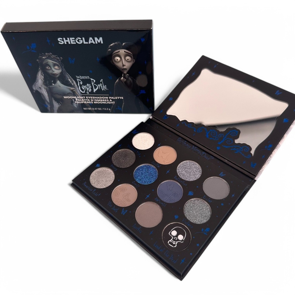Tim Burton's Corpse Bride Moonlight Eyeshadow Palette Sheglam 12 Shades