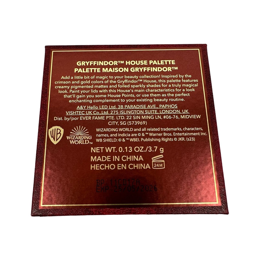 Harry Potter Gryffindor House Eyeshadow Palette Sheglam